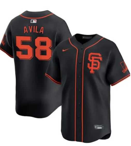 Mens San Francisco Giants #58 Nick Avila Black 2024 Black AlternateLimited Stitched Baseball Jersey Dzhi->san francisco giants->MLB Jersey
